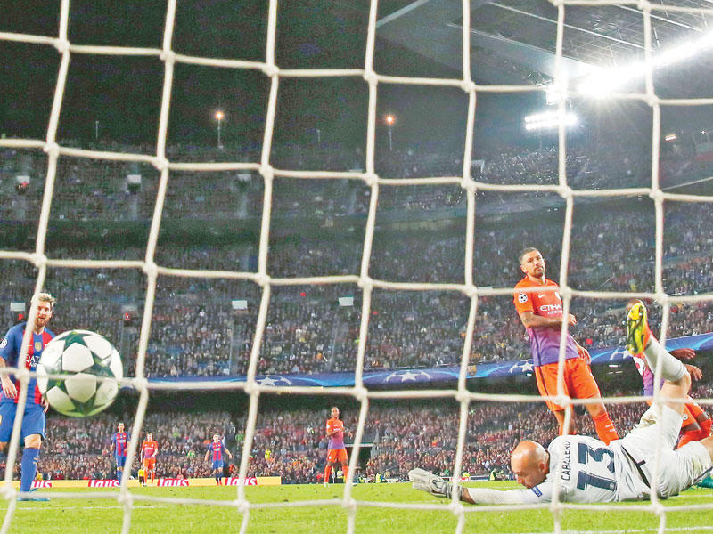 نيمار نجم البرشا يحرز الهدف الرابع في مرمى مانشستر سيتي