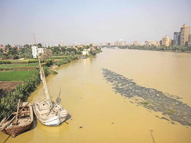 مياه النيل صفراء في جنوب البلاد  (أ ف ب)