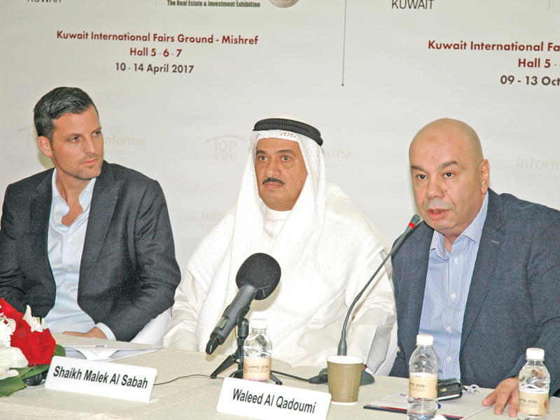 القدومي والصباح ومولمان خلال المؤتمر