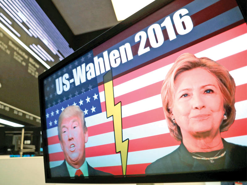 شاشة تلفاز في بورصة فرانكفورت أمس (رويترز)