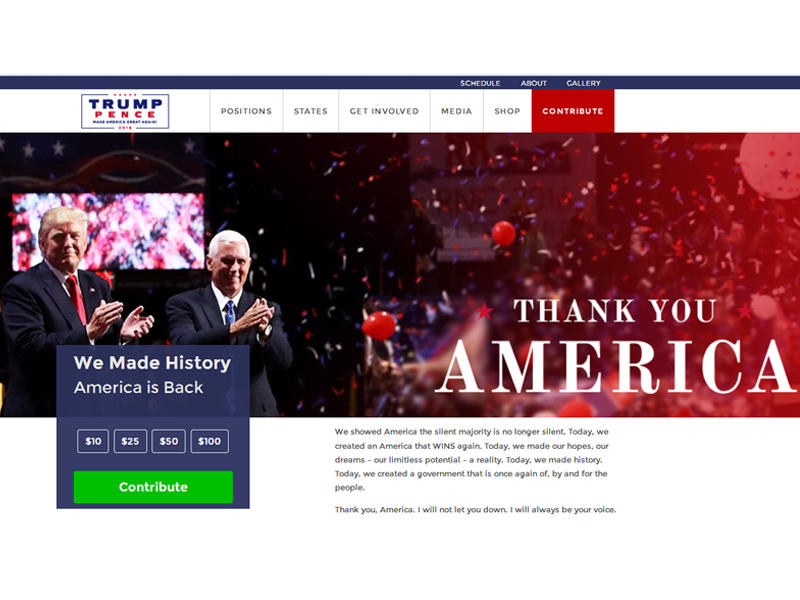  الموقع الإلكتروني لدونالد ترامب