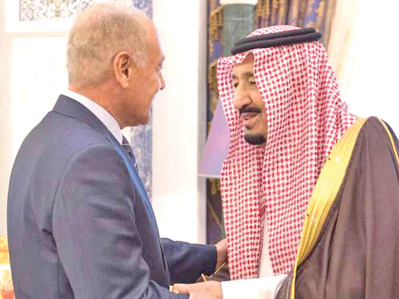 الملك سلمان بن عبدالعزيز و أحمد أبوالغيط 