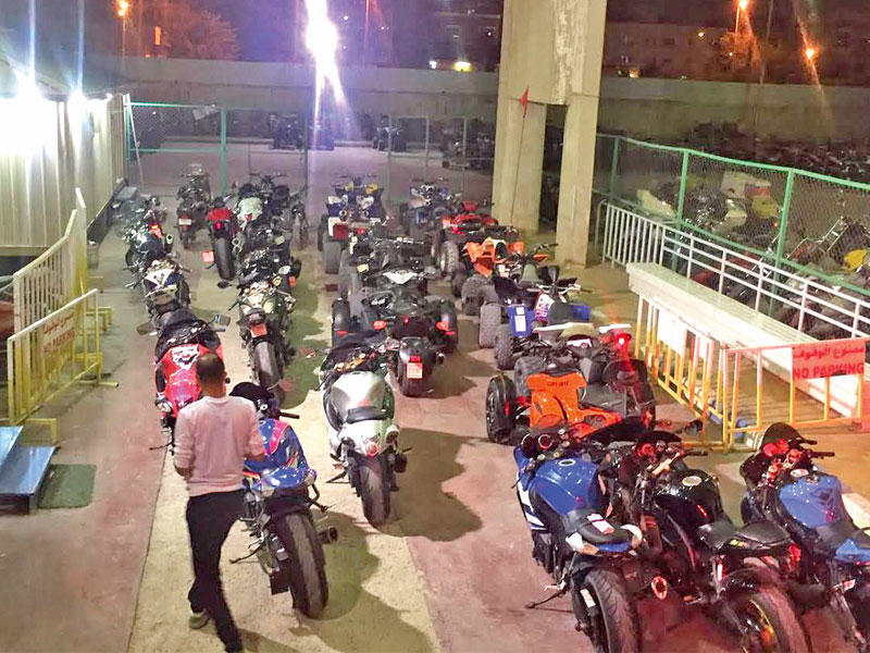 الدراجات المضبوطة خلال الحملة