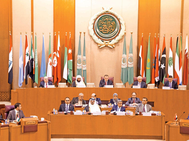 جانب من اجتماعات وزراء العدل العرب في الجامعة العربية في القاهرة أمس