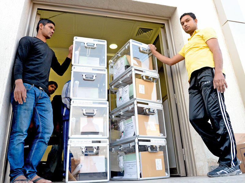 صناديق الاقتراع جاهزة لاستقبال أصوات الناخبين (تصوير نوفل إبراهيم)