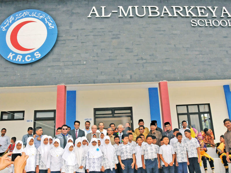 مدرسة المباركية خلال افتتاحها 