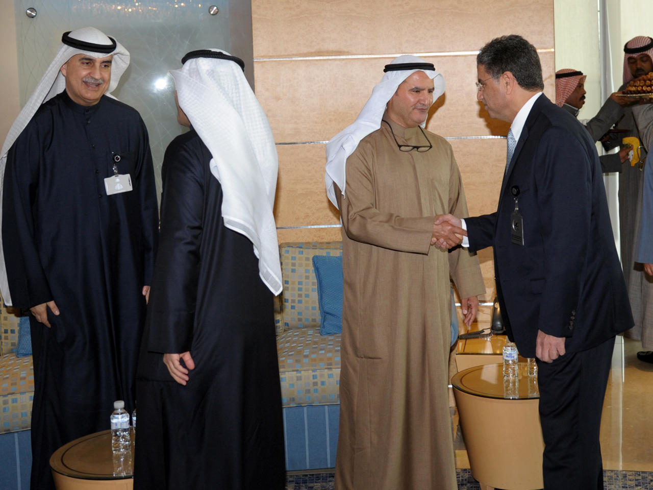 المرزوق خلال حفل الاستقبال