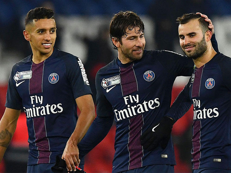 لاعبو باريس سان جرمان خلال مباراة سابقة