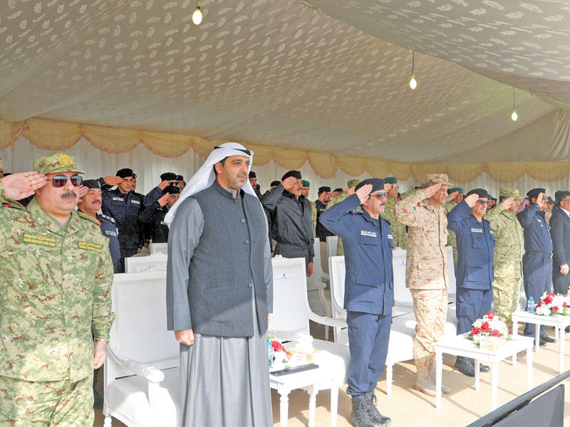 العبدالله والمكراد والرفاعي خلال فعاليات التمرين (تصوير عثمان الشعيب)