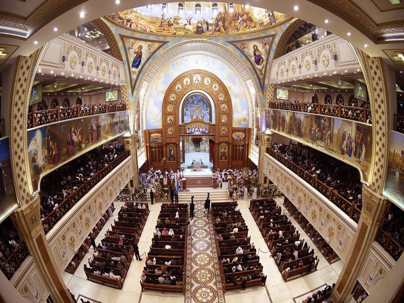 الكنيسة القبطية خلال قداس الميلاد أمس الأول (تصوير جورج ريجي)