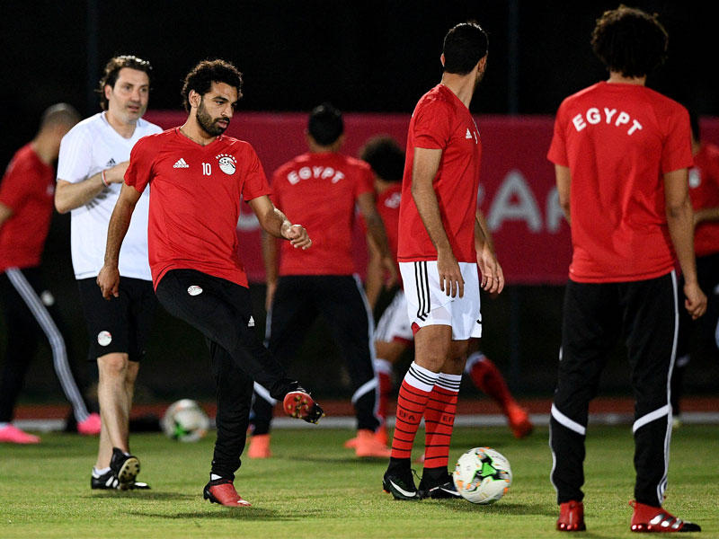 جانب من أول مران لمنتخب مصر بالغابون