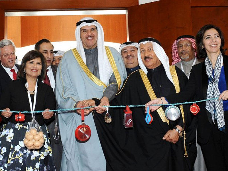 وزير الإعلام وزير الدولة لشؤون الشباب الشيخ سلمان الحمود أثناء افتتاح معرض هوريكا الكويت 2017