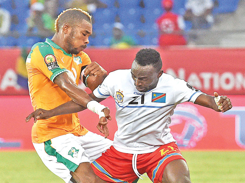 جانب من لقاء الكونغو وساحل العاج (أ ف ب)