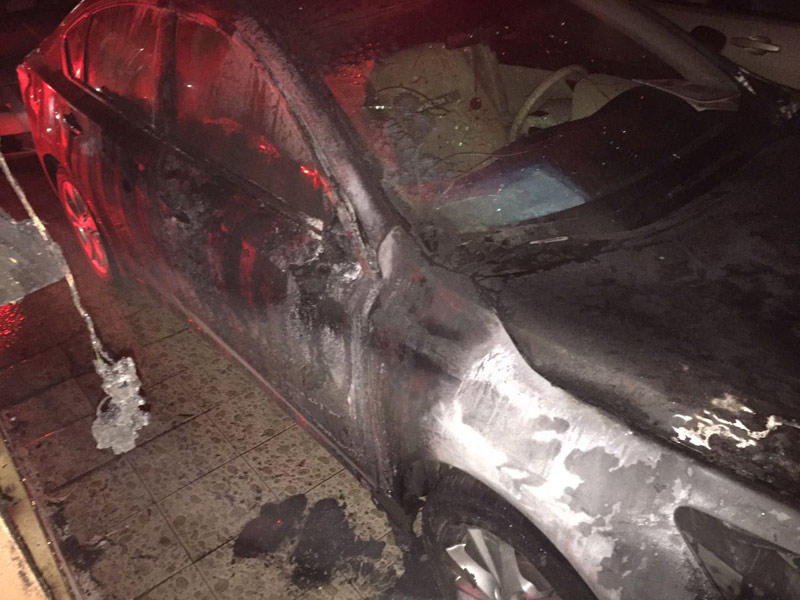 المركبة بعد إخماد النيران