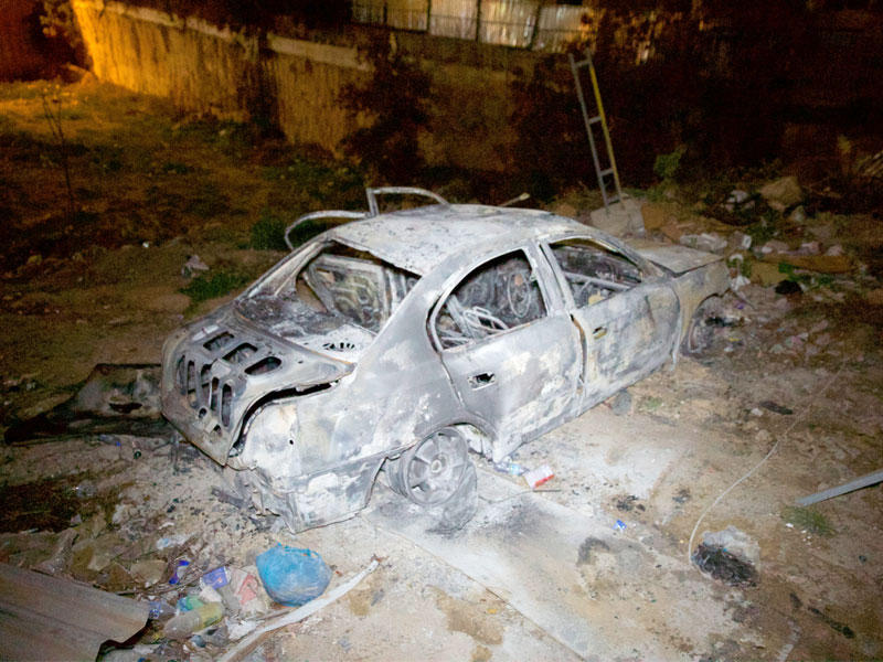 السيارة المفخخة عقب التفجير