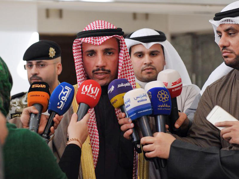 رئيس مجلس الأمة خلال حديثة لوسائل الإعلام امس