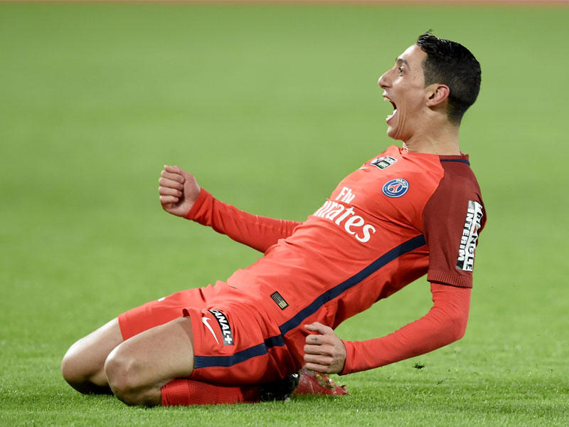 دي ماريا نجم سان جرمان يحتفل بهدفه