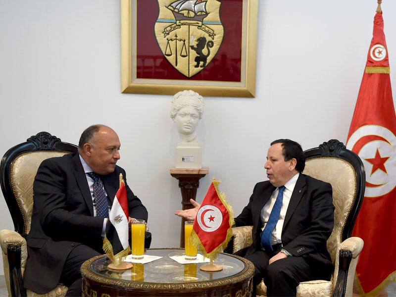 وزير الخارجية التونسي يلتقي نظيره المصري سامح شكري