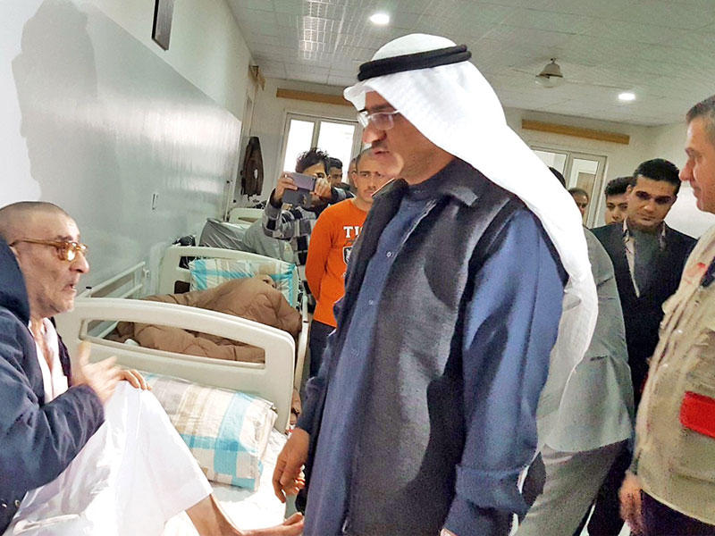  الكندري خلال افتتاح دار لرعاية المسنين في أربيل