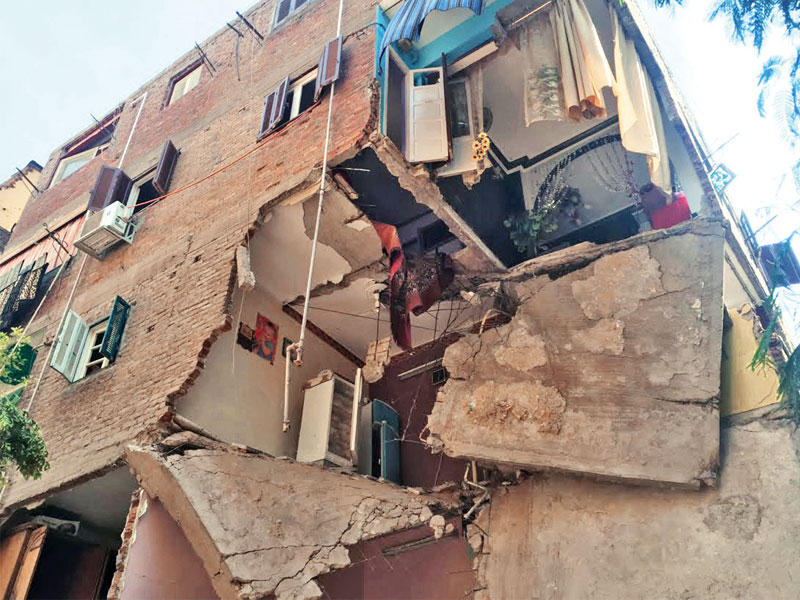  العقارات الذي وقع في الانفجار أمس