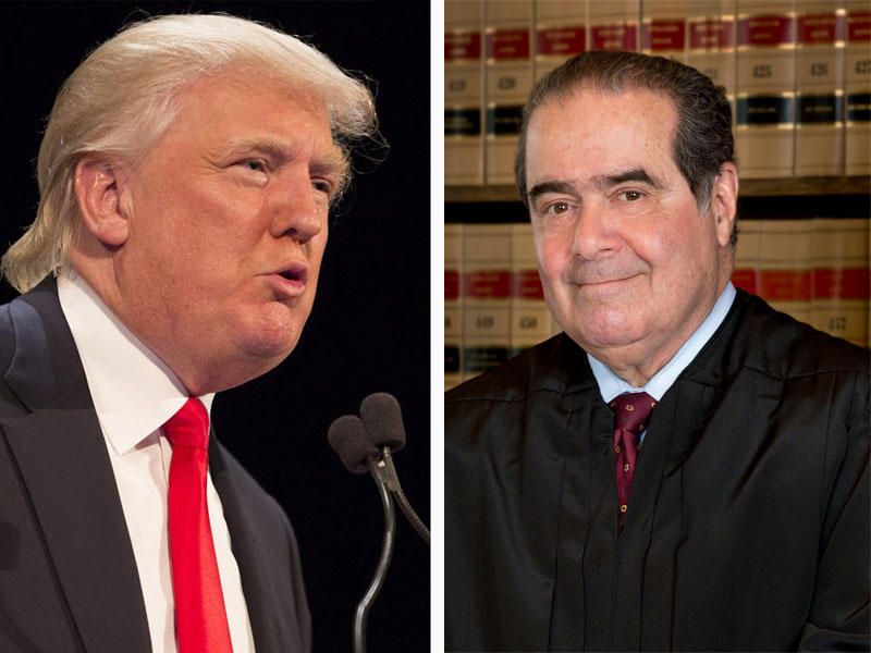  الرئيس الأميركي دونالد ترامب والقاضي أنطونين سكاليا