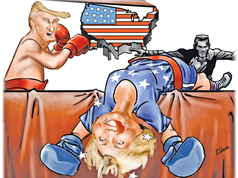 ترامب منتصر على كلينتون