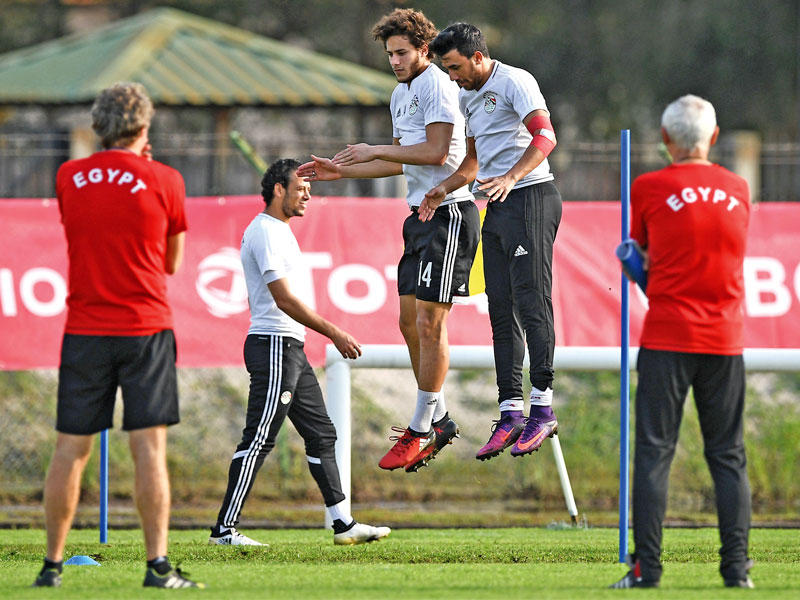 تدريب المنتخب المصري (أ ف ب)