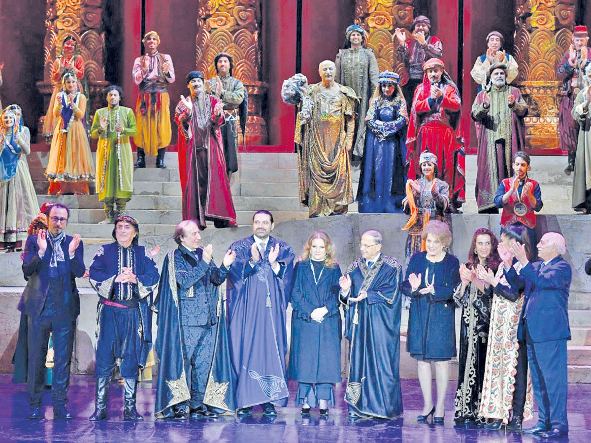 رئيس الجمهورية ميشال عون ورئيس الوزراء سعد الحريري في حفلة الافتتاح