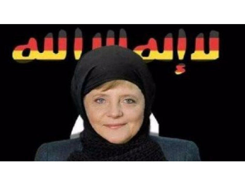 صورة ساخرة من المستشارة الألمانية أنجيلا ميركل