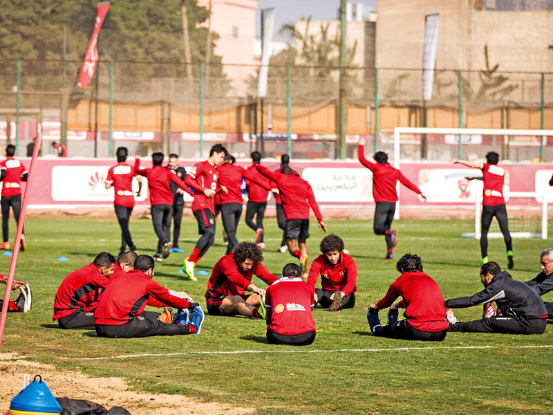 جانب من تدريبات الأهلي أمس الأول استعداداً للإسماعيلي