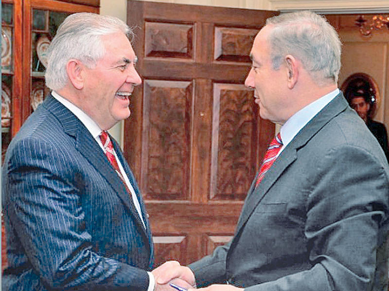 نتنياهو وتيلرسون أمس 