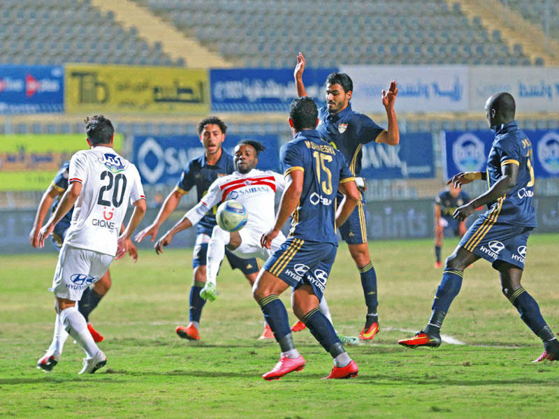 جانب من مباراة الزمالك والإنتاج الحربي