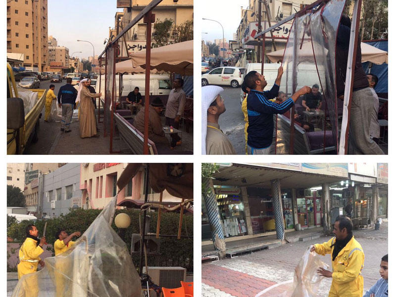  قيام فريق الطوارئ التابع لفرع بلدية محافظة حولي بشن حملة لرصد جميع التعديات على أملاك الدولة