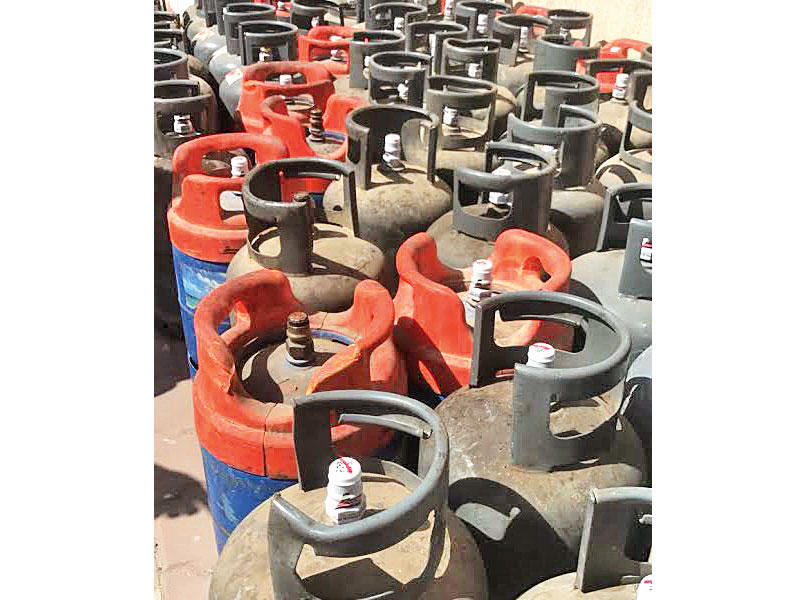 أسطوانات الغاز المضبوطة