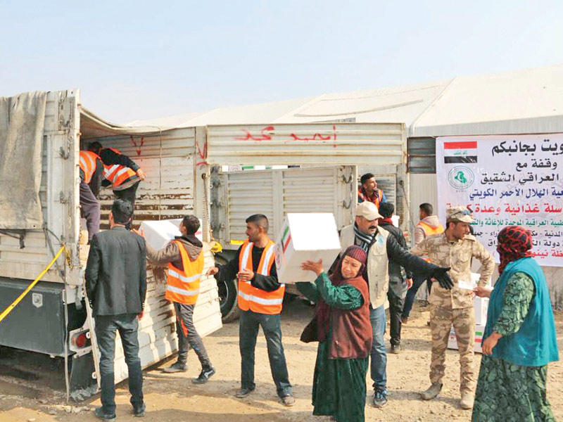 جانب من المساعدات الكويتية