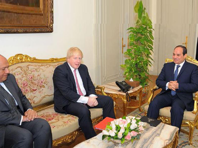  الرئيس عبدالفتاح السيسي ووزير خارجية بريطانيا بوريس جونسون