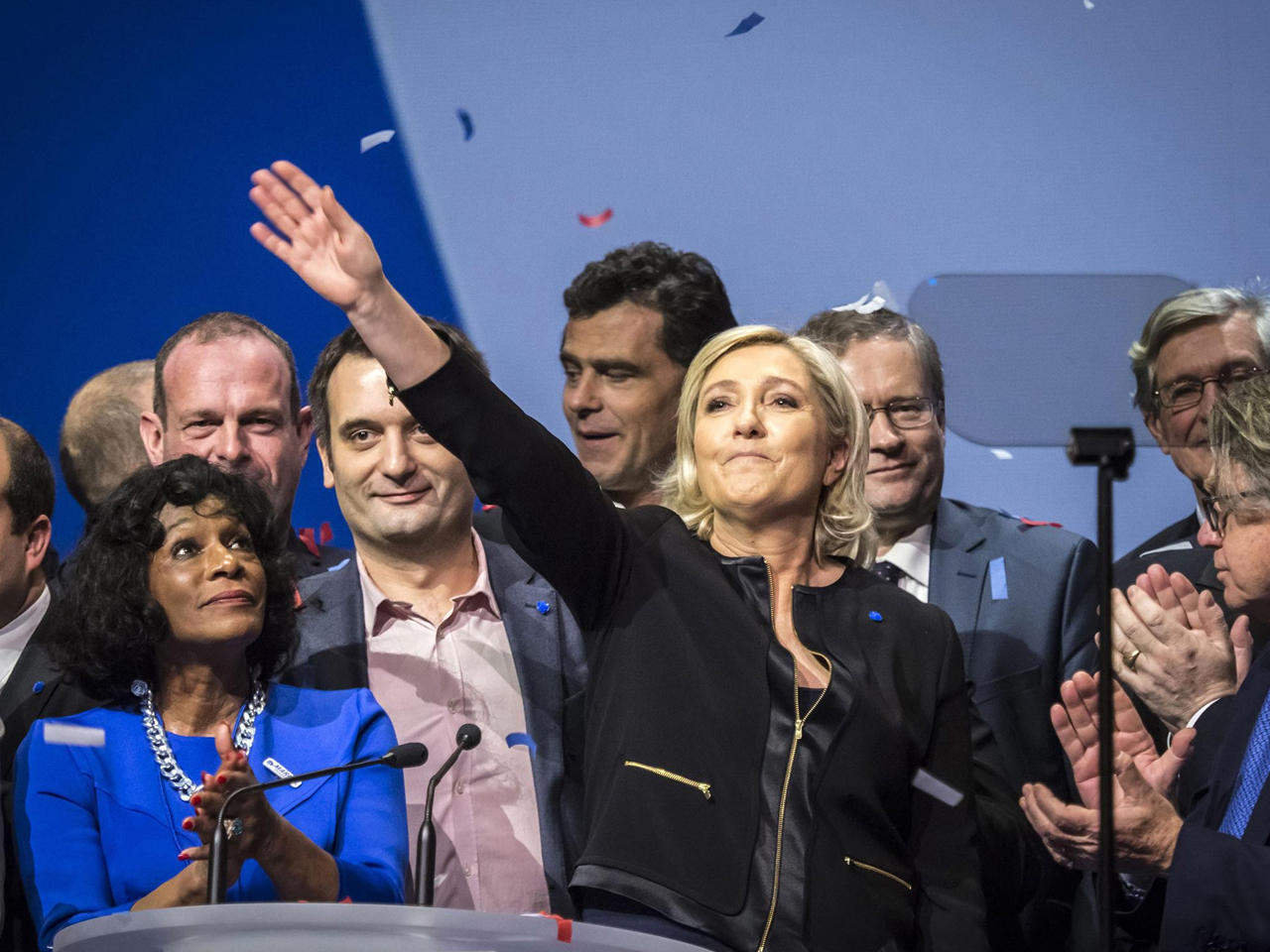 المرشحة للانتخابات الرئاسية في فرنسا زعيمة حزب الجبهة الوطنية مارين لوبن