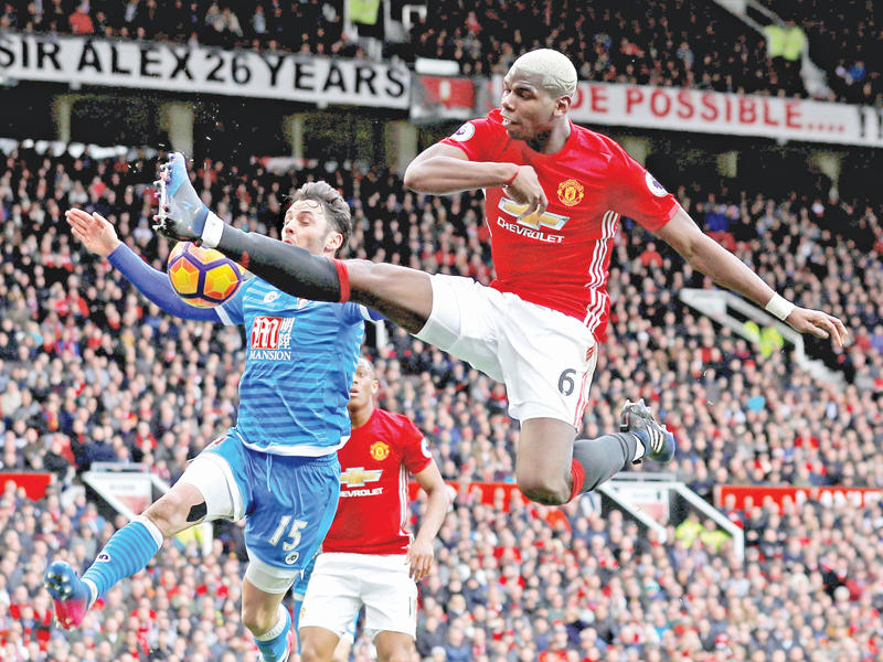 جانب من مواجهة مانشستر يونايتد وبورنموث