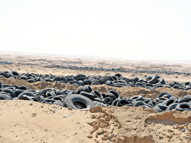 موقع تجنع الإطارات المستعملة في «إرحية»
