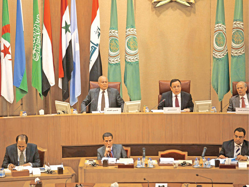 جانب من اجتماع وزراء خارجية الدول العربية في القاهرة أمس (الجريدة)