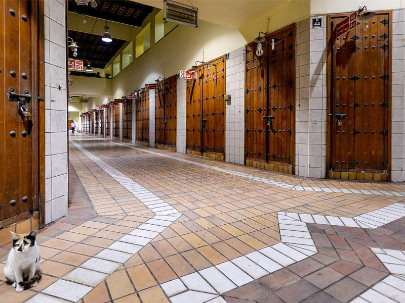 أسواق المباركية كما بدت خلال إقفالها أمس (تصوير رائد قطينة)