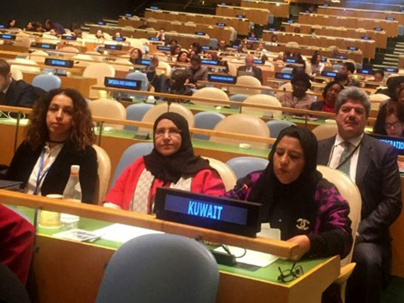 n عضو وفد دولة الكويت لدى الامم المتحدة المستشارة هدى الشايجي خلال كلمتها في اعمال الدورة ال 61 للجنة وضع المرأة في الامم المتحدة