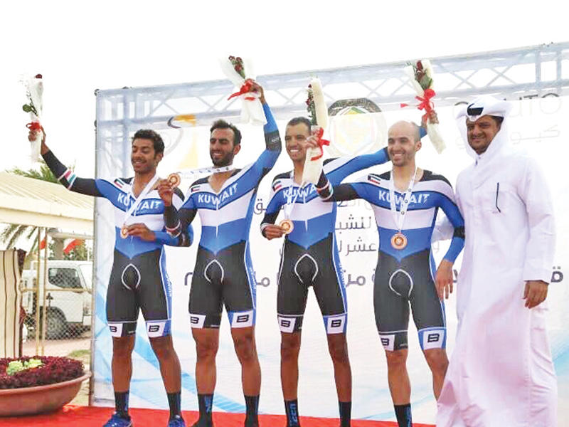 المنتخب الكويتي خلال تتويجه بالمركز الثالث 