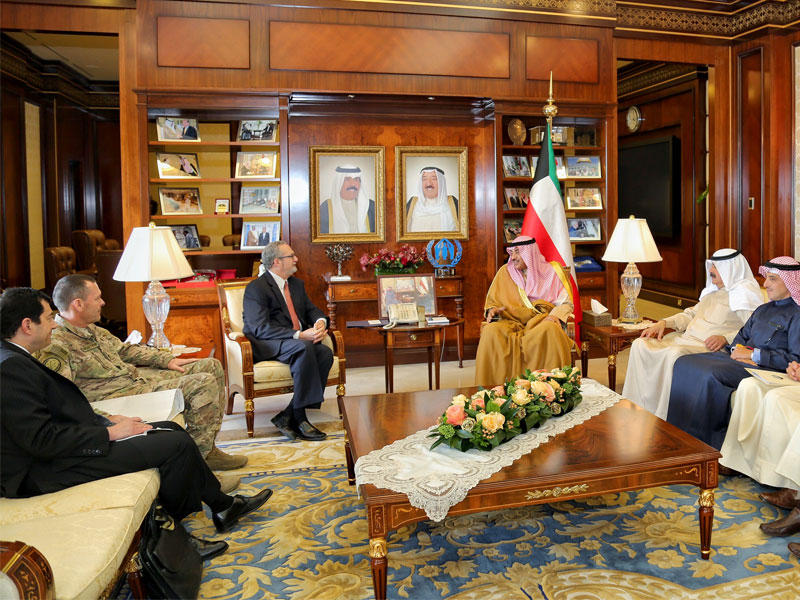  الشيخ صباح خالد الحمد الصباح النائب الأول لرئيس مجلس الوزراء ووزير الخارجية يستقبل سفير الولايات المتحدة الامريكية لدى دولة الكويت لورنس سيلفرمان 