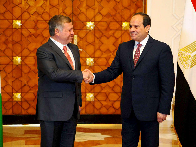 الرئيس المصري عبدالفتاح السيسي و ملك الأردن عبدالله الثاني بن الحسين
