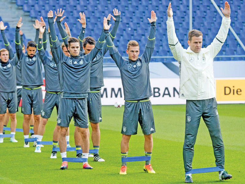 لاعبو المنتخب الالماني خلال تدريبات سابقة