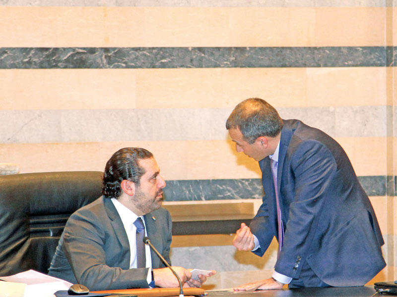 الحريري وباسيل في الجلسة الحكومية اليوم (دالاتي ونهرا)