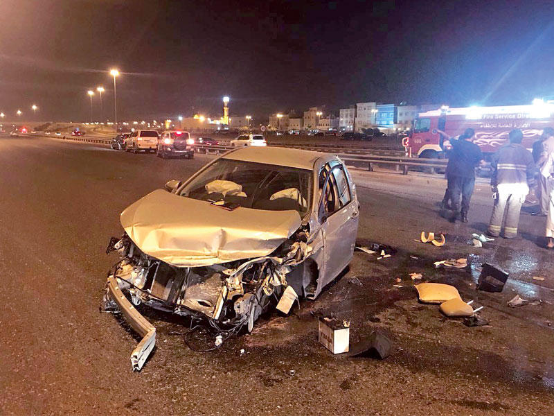 سيارة المواطن بعد الحادث