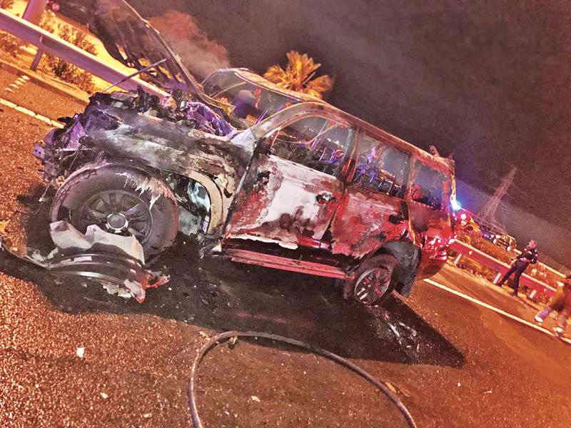 السيارة بعد الحادث