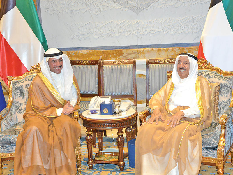 الأمير مستقبلاً مرزوق الغانم أمس